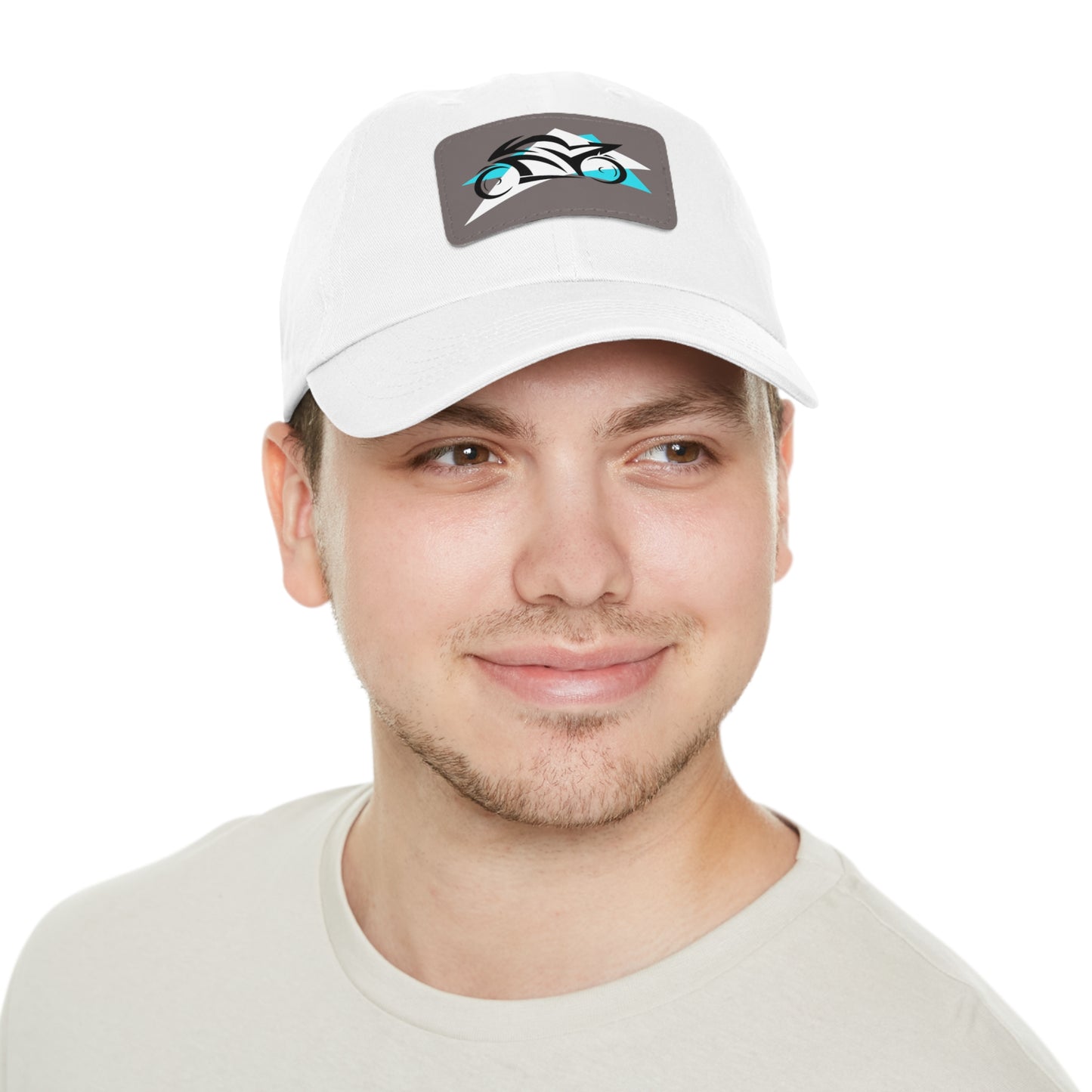 Black Sportbike - Hat with Rectangle Leather Patch