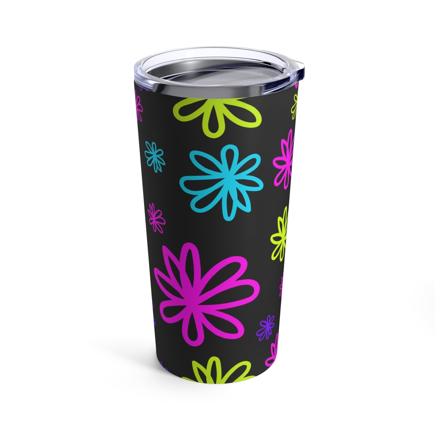 Flourescent Floral Black - Tumbler 20oz