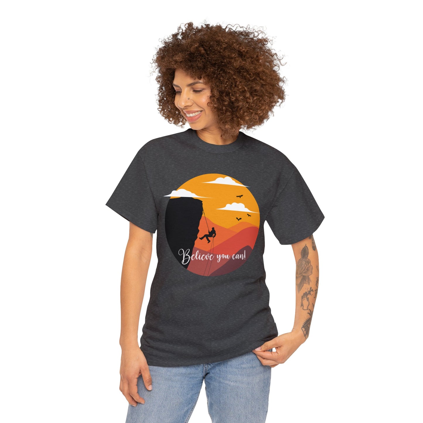 Rock Climbing - Believe You Can - Heavy Cotton Tee