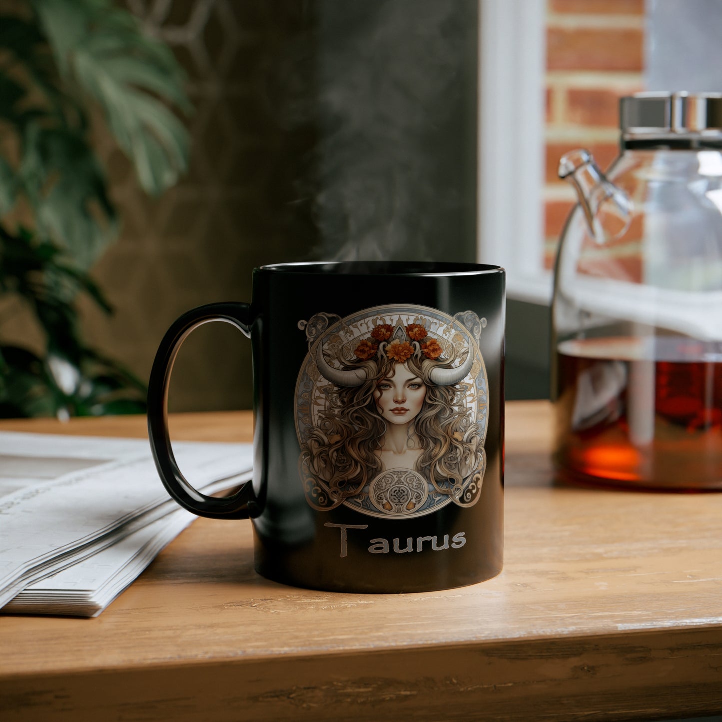 Taurus Elegant - 11oz Black Mug