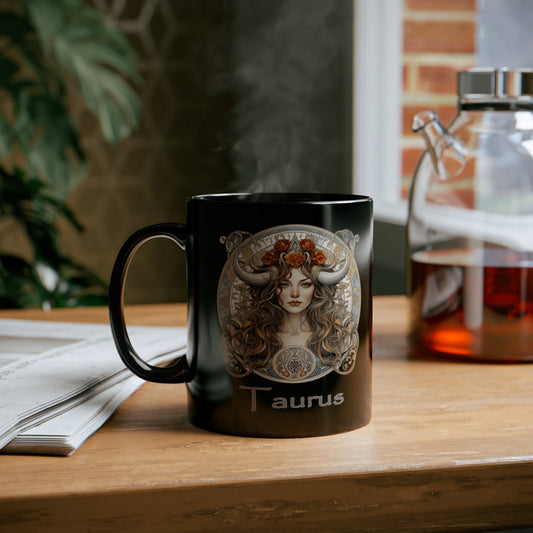 Taurus Elegant - 11oz Black Mug