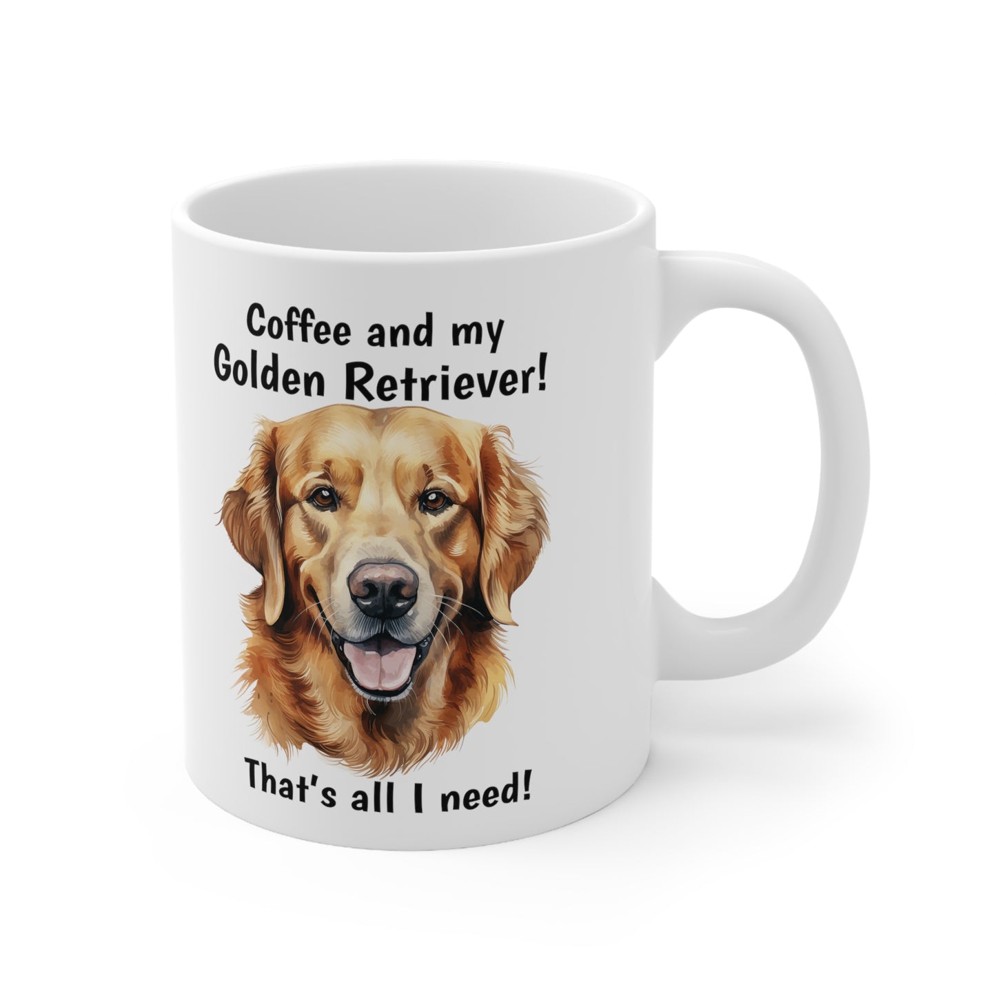 Coffee and My Golden Retriever - Ceramic Mug 11oz