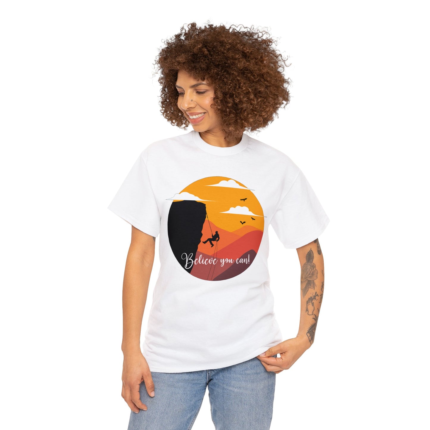 Rock Climbing - Believe You Can - Heavy Cotton Tee