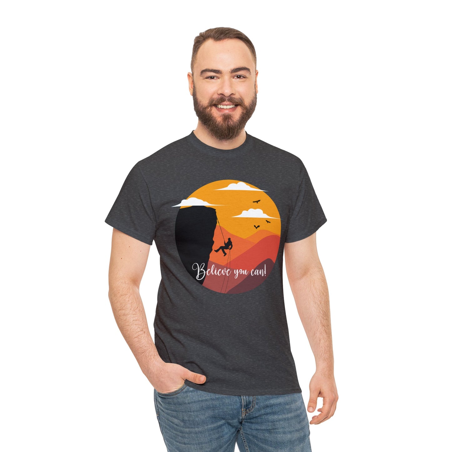 Rock Climbing - Believe You Can - Heavy Cotton Tee