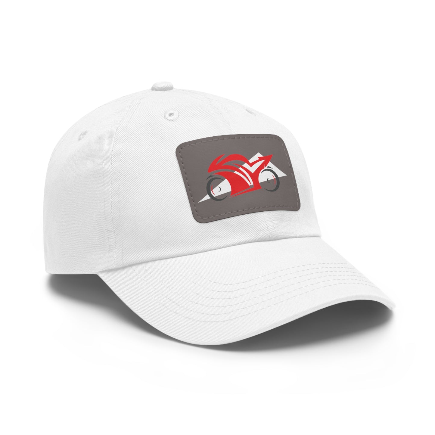 Red Sportbike - Hat with Rectangle Leather Patch
