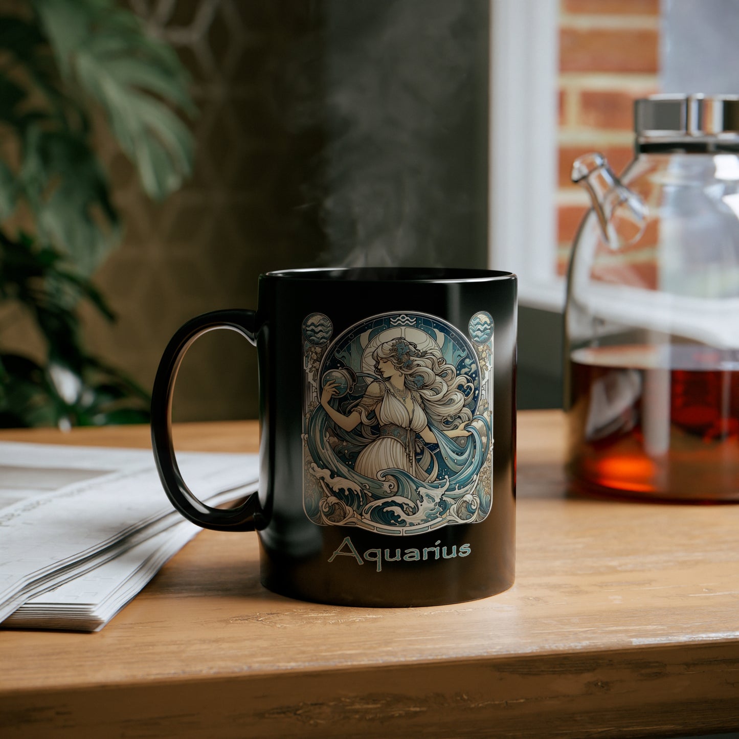Aquarius Elegant - 11oz Black Mug