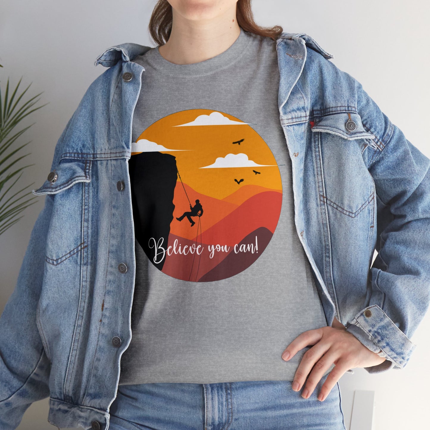 Rock Climbing - Believe You Can - Heavy Cotton Tee