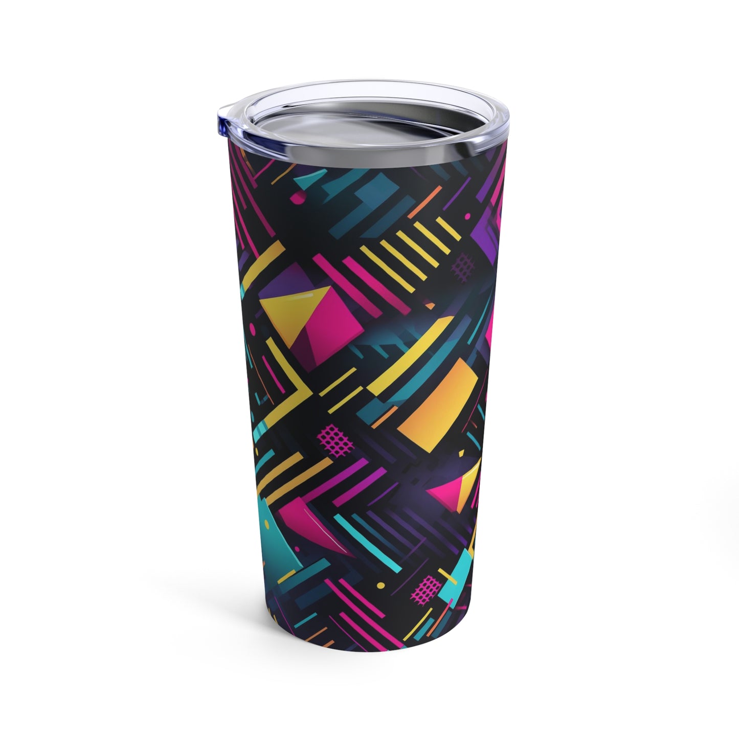 Geometric Shapes Black  - Tumbler 20oz