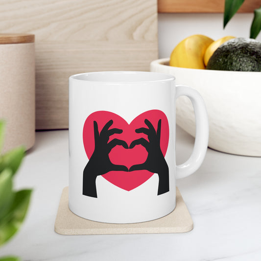 Fingers Heart - Ceramic Mug 11oz