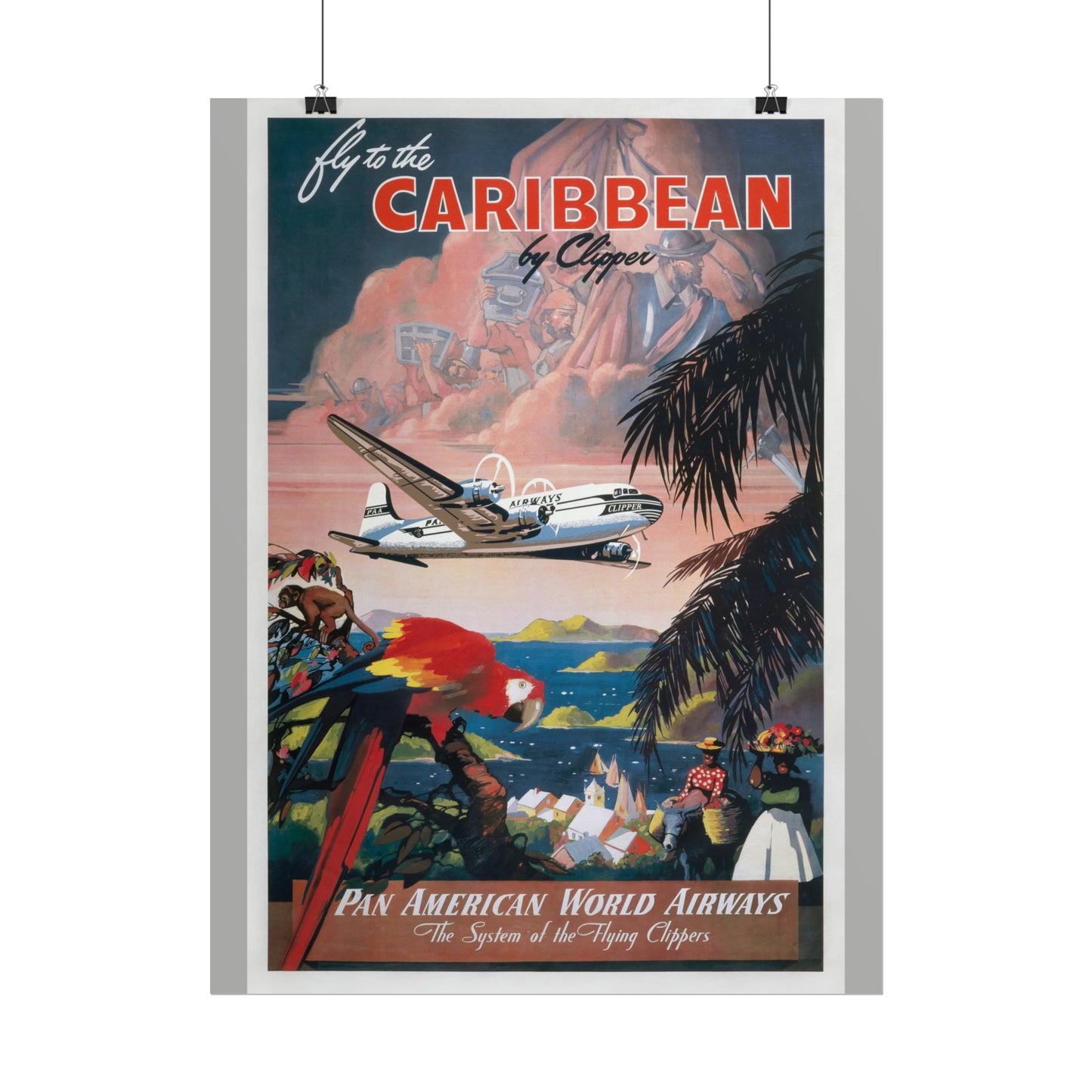 Vintage Travel Poster - Caribbean - Rolled Poster