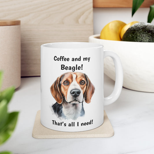 Coffee and My Beagle - Ceramic Mug 11oz
