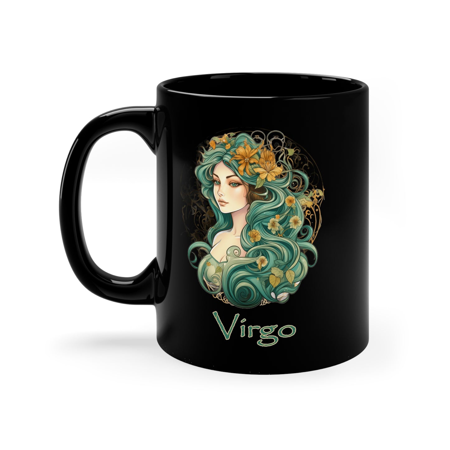 Virgo Elegant - 11oz Black Mug
