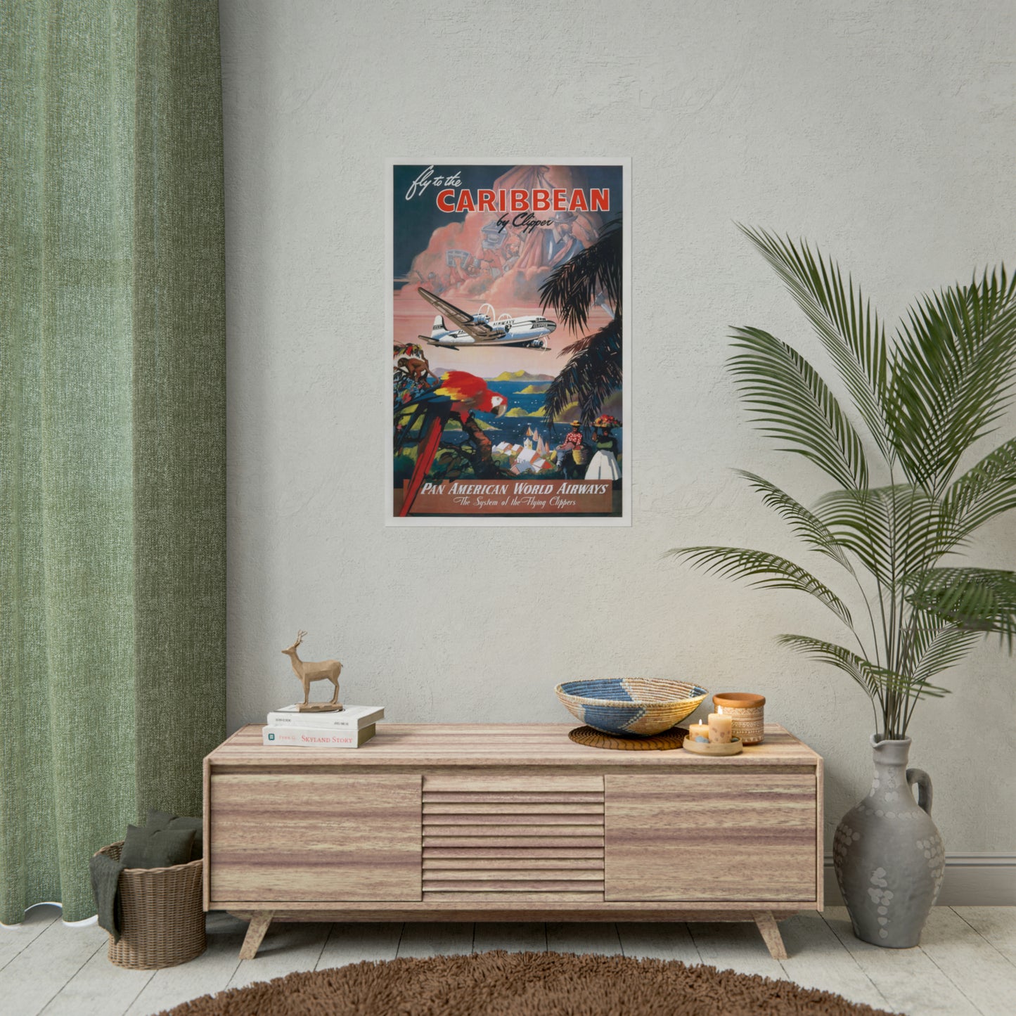 Vintage Travel Poster - Caribbean - Rolled Poster