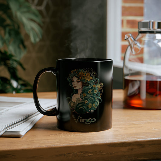 Virgo Elegant - 11oz Black Mug