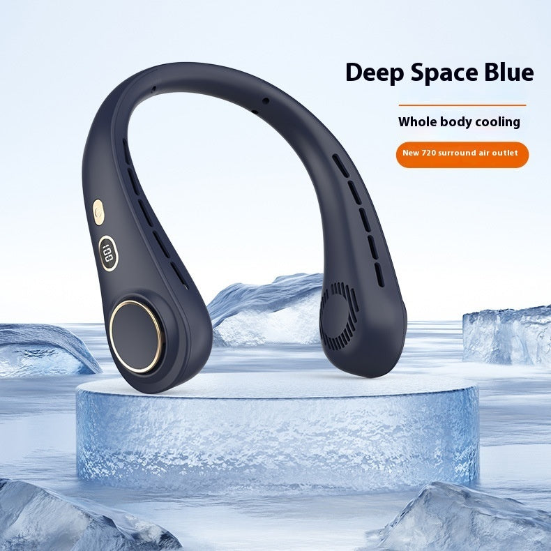 Portable Leaf-free Digital Display Neck Fan