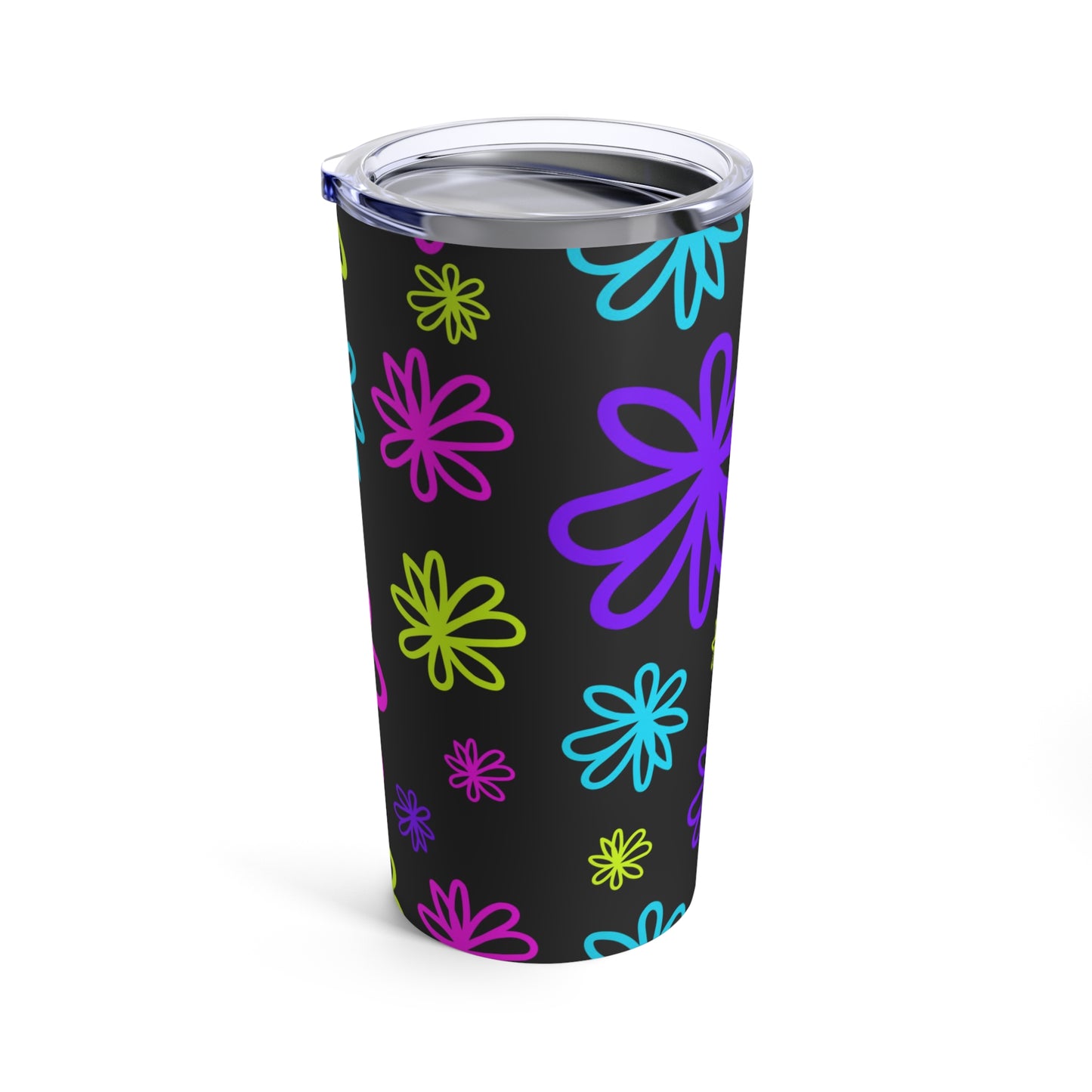 Flourescent Floral Black - Tumbler 20oz