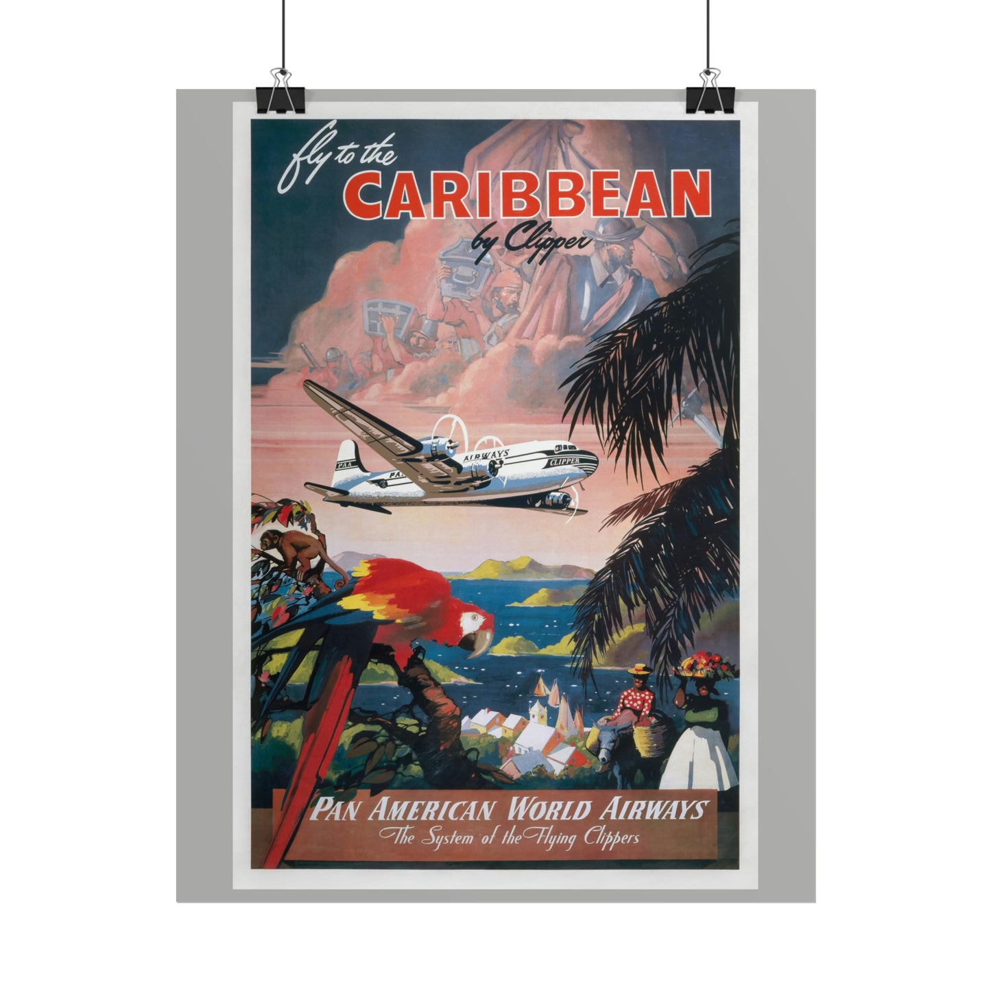 Vintage Travel Poster - Caribbean - Rolled Poster