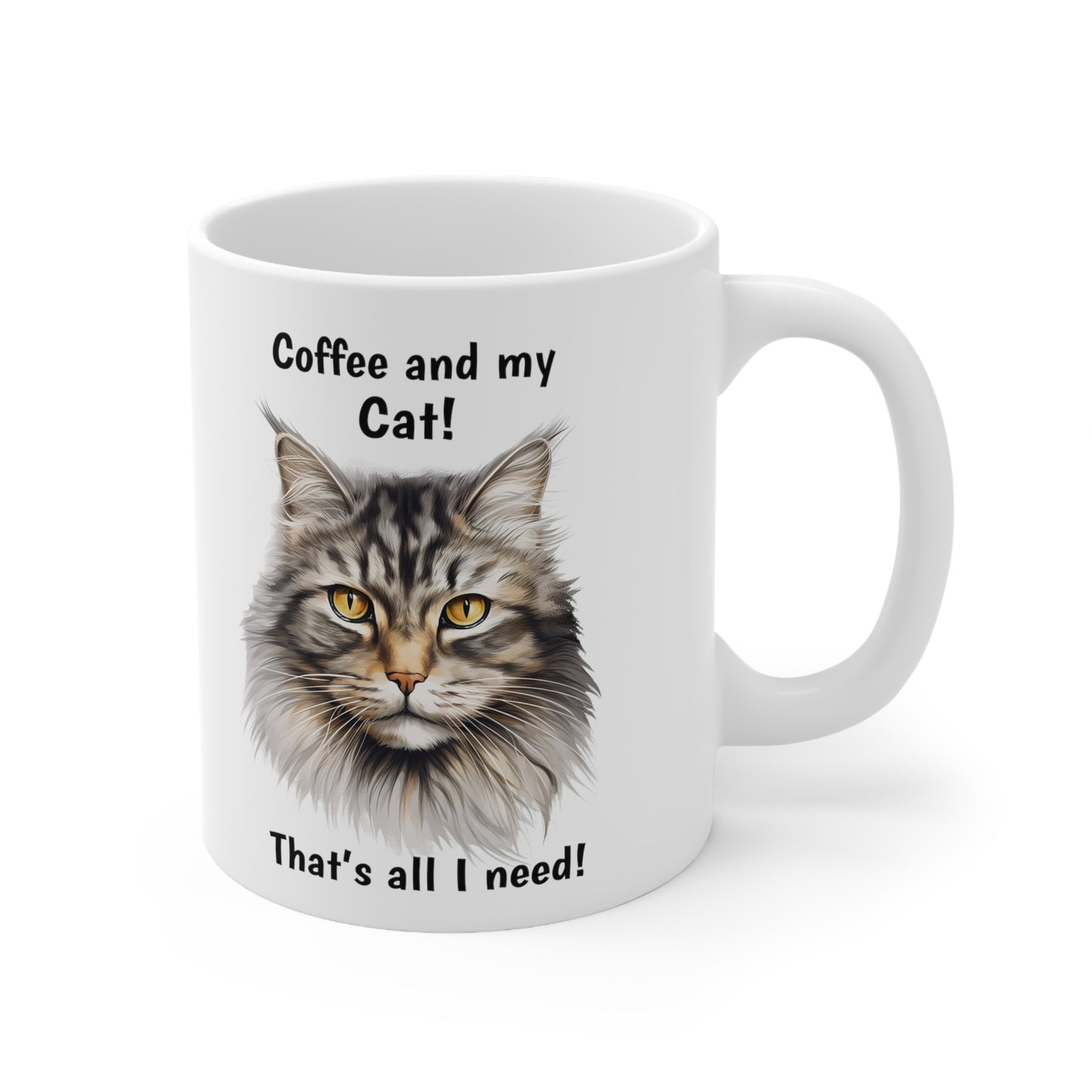 Coffee and My Cat - Ceramic Mug 11oz
