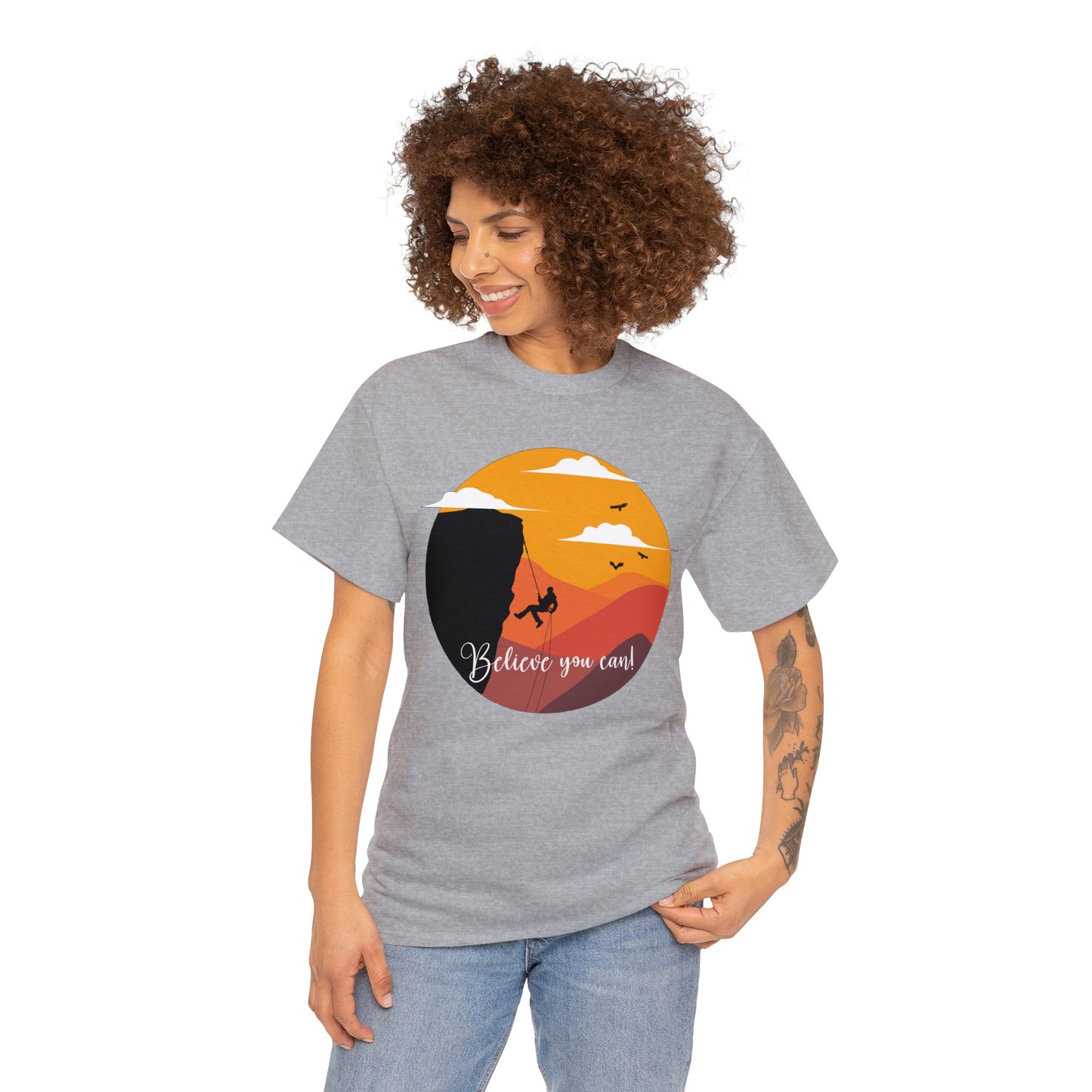 Rock Climbing - Believe You Can - Heavy Cotton Tee
