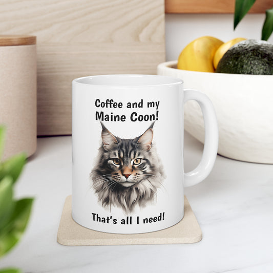 Coffee and My Maine Coon - Ceramic Mug 11oz