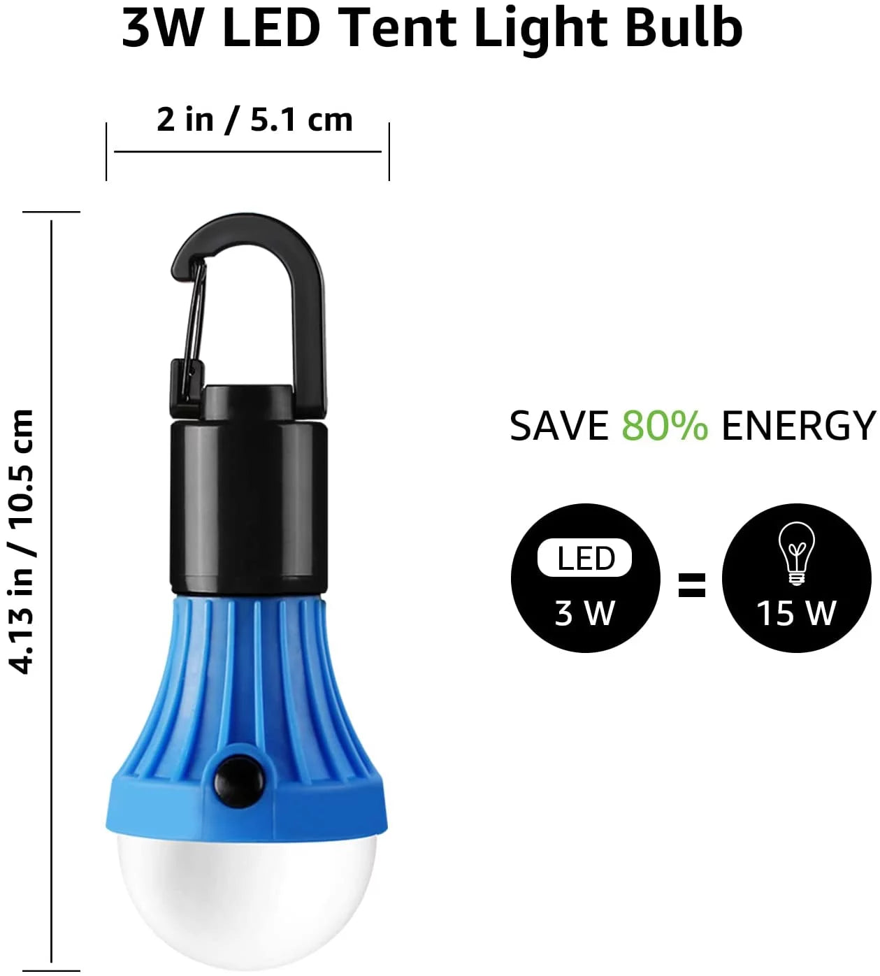 4-Pack LED Camping Lanterns with Clip Hook - 3 Lighting Modes, Collapsible Hanging Tent Lights, Batteries Included, Ideal for Camping, Hiking, Hurricanes, and Power Outages