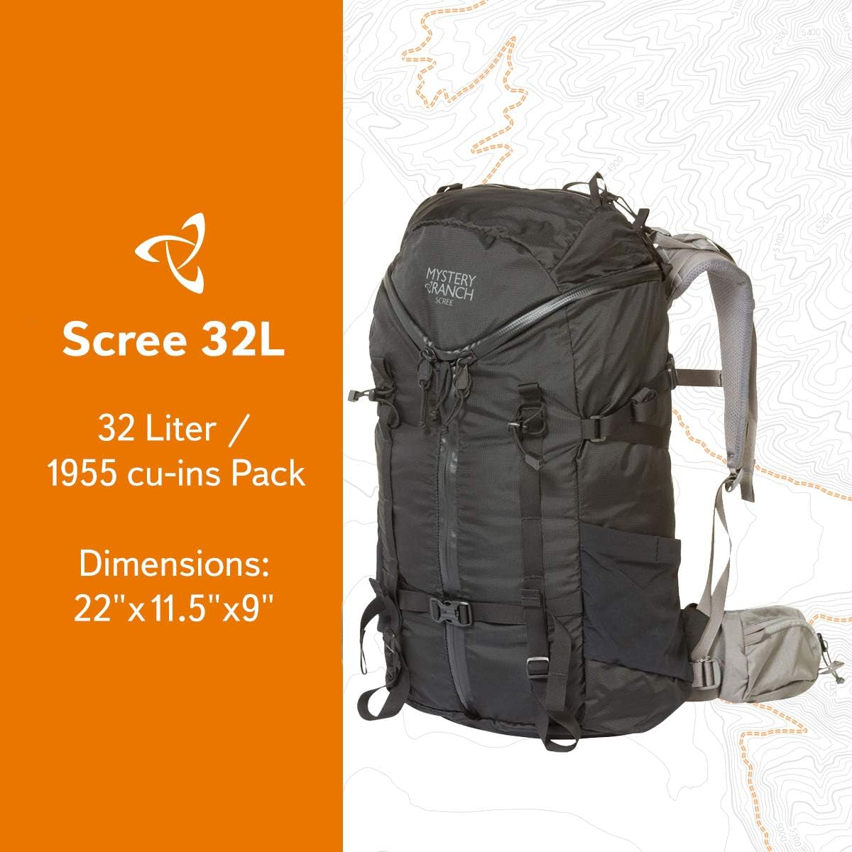 Scree 32 Backpack - Mid-Size Technical Daypack, Black, L/XL