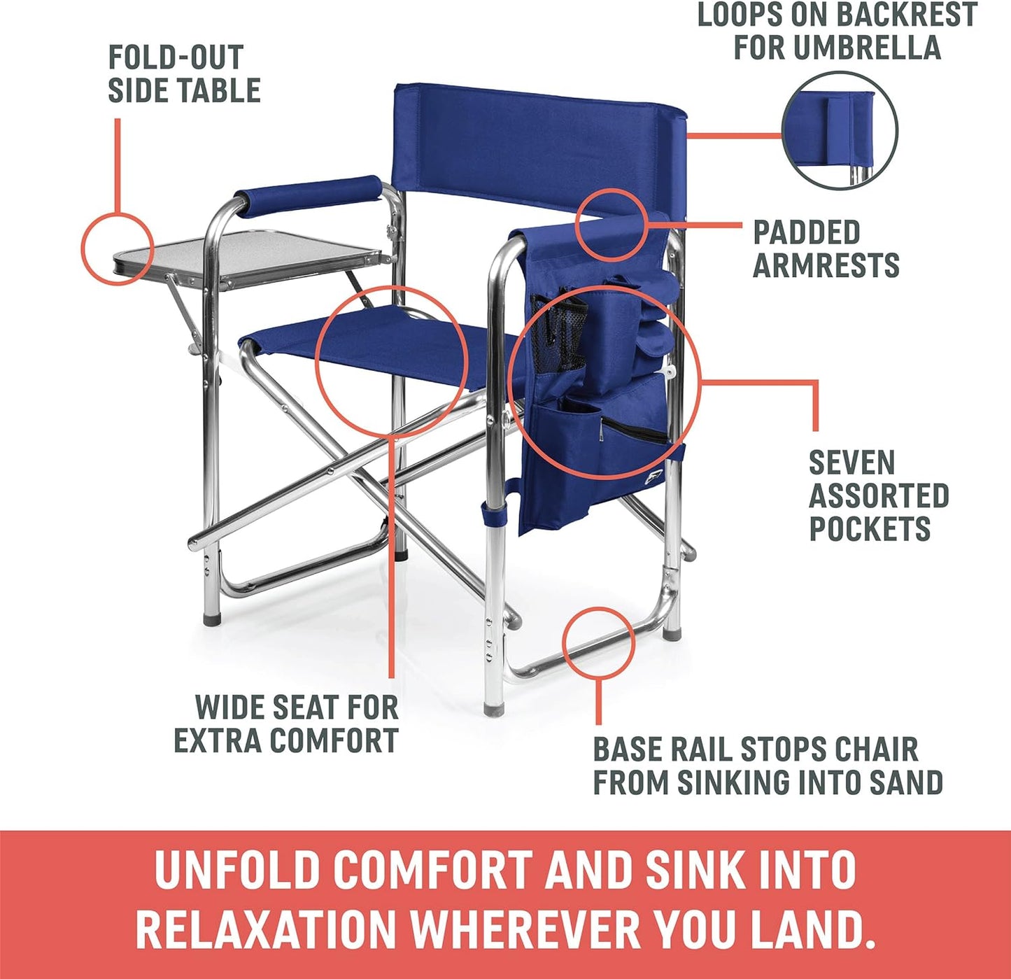 ONIVA Camp Sports Chair with Side Table