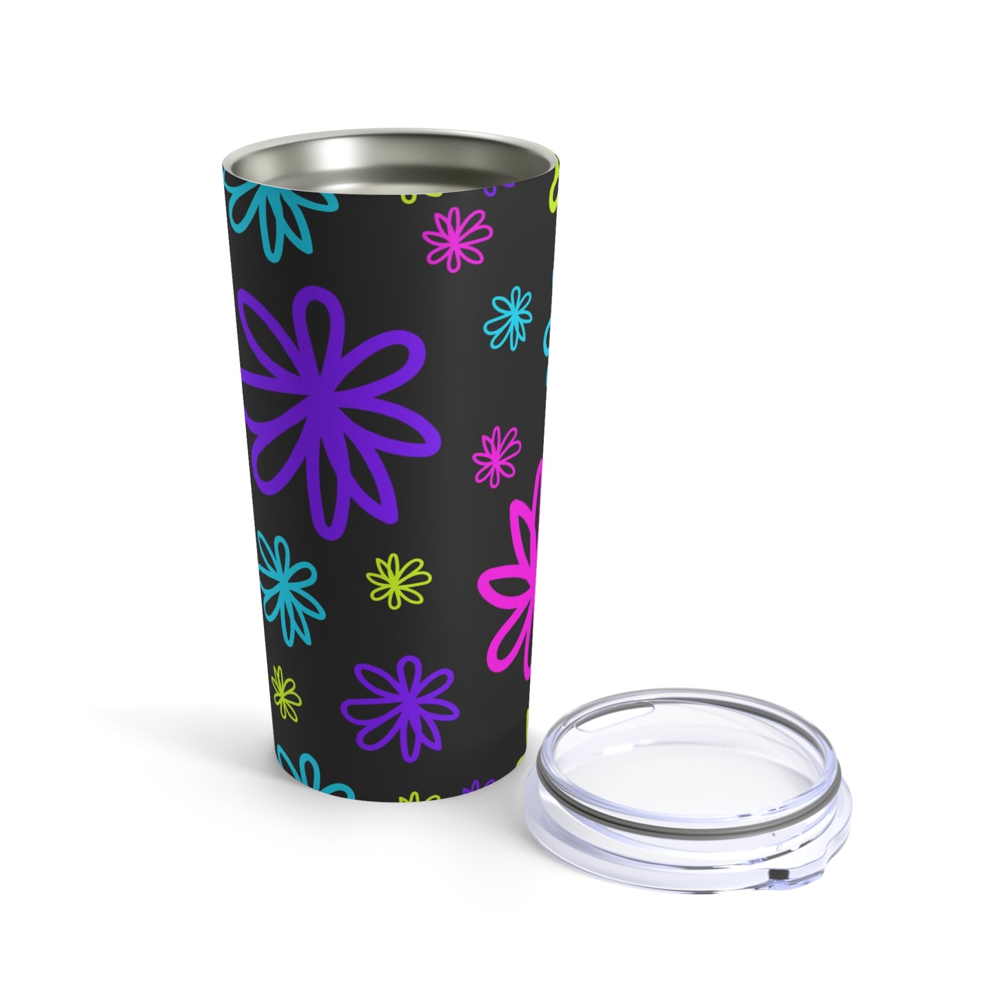 Flourescent Floral Black - Tumbler 20oz