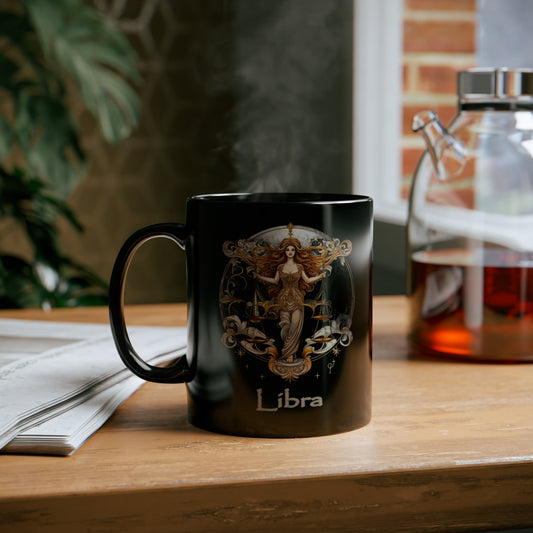 Libra Elegant - 11oz Black Mug
