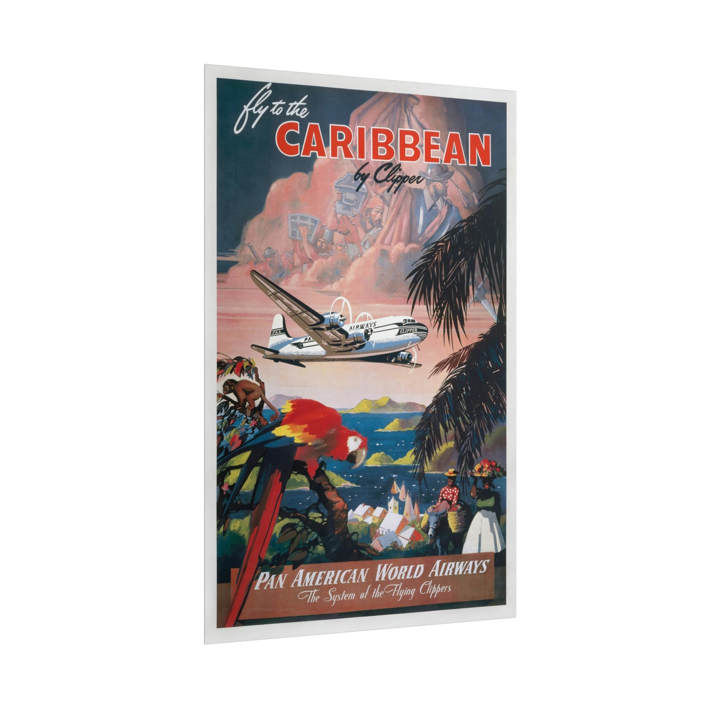Vintage Travel Poster - Caribbean - Rolled Poster