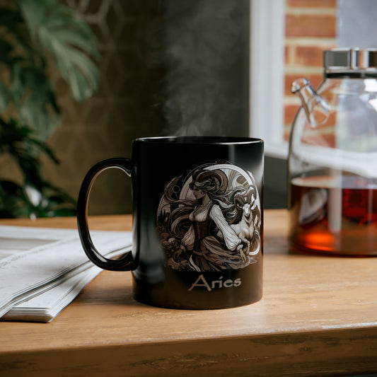 Aries Elegant - 11oz Black Mug