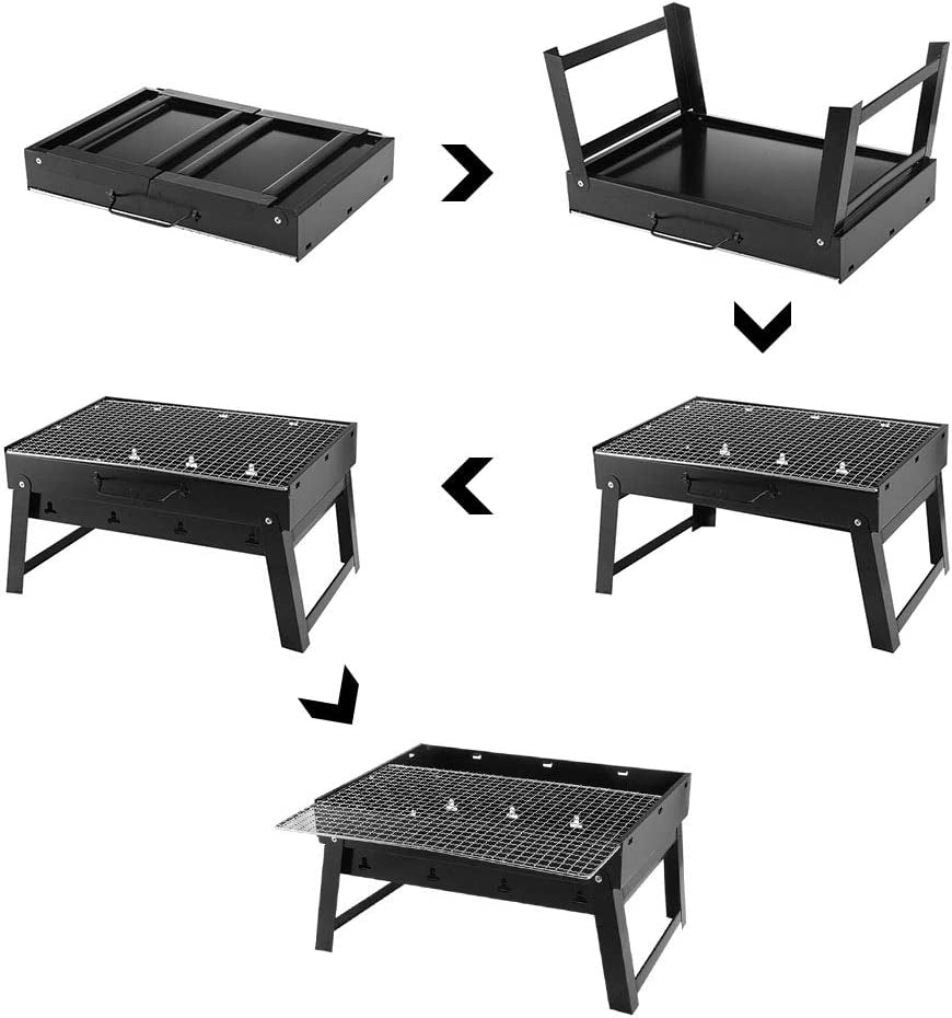 Small Portable Charcoal Barbecue Grill for Camping Hiking Picnics Traveling