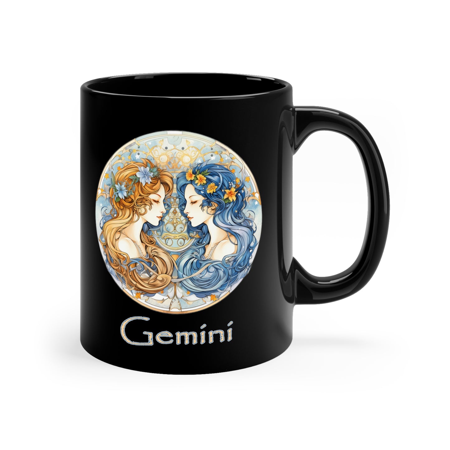 Gemini Elegant - 11oz Black Mug