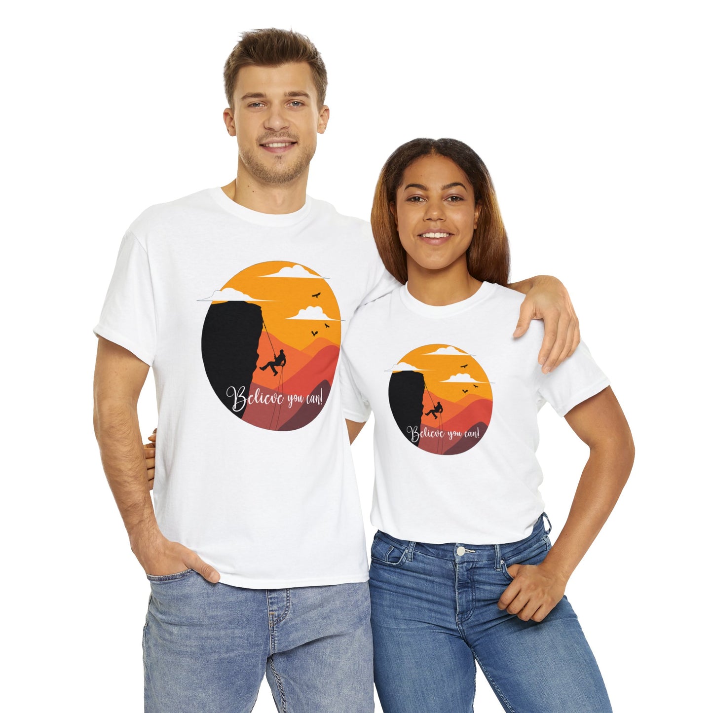 Rock Climbing - Believe You Can - Heavy Cotton Tee