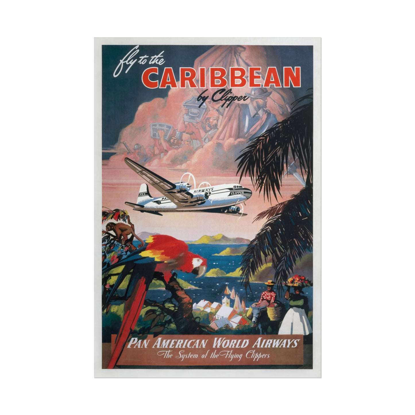 Vintage Travel Poster - Caribbean - Rolled Poster