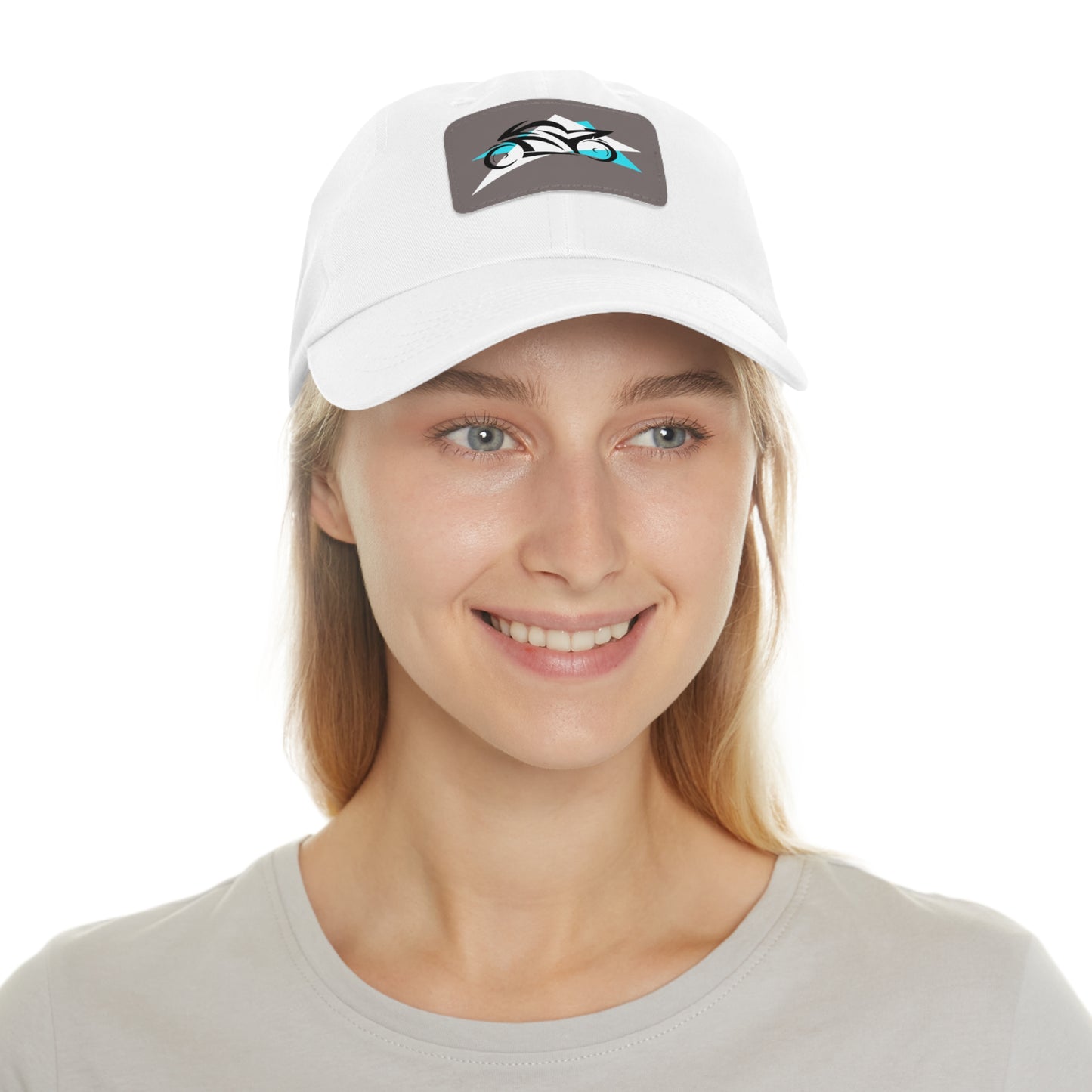 Black Sportbike - Hat with Rectangle Leather Patch