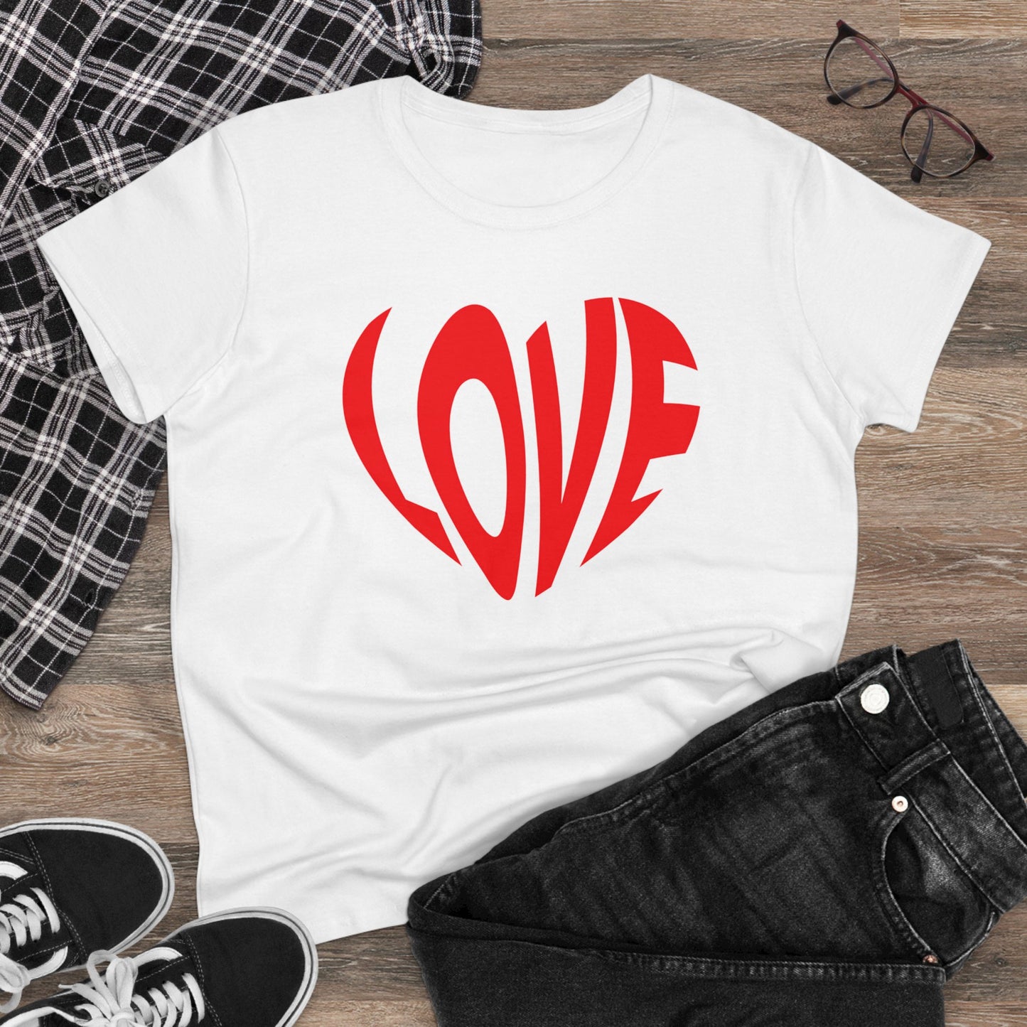 Red Love - Women's Midweight Cotton Tee