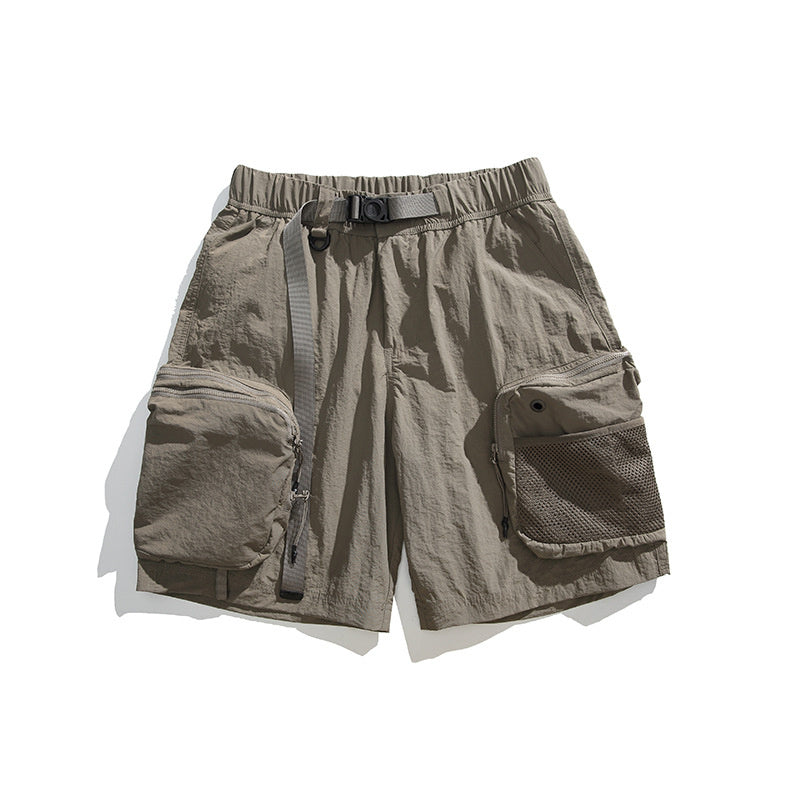 Mechanical Style Multi-Pocket Sports Shorts