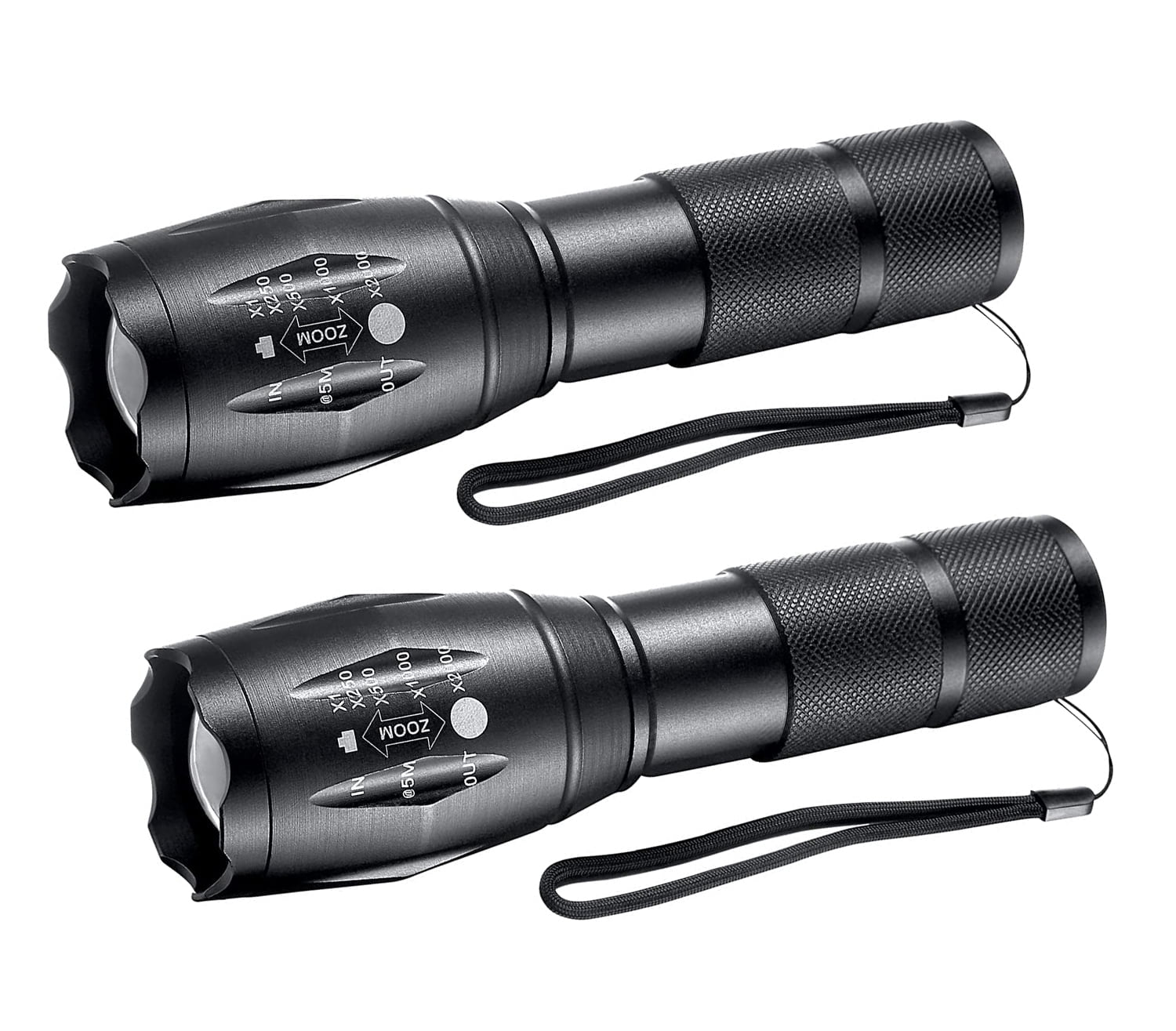 2-Pack LED Flashlights – Zoomable Portable Handheld Tactical Flashlights
