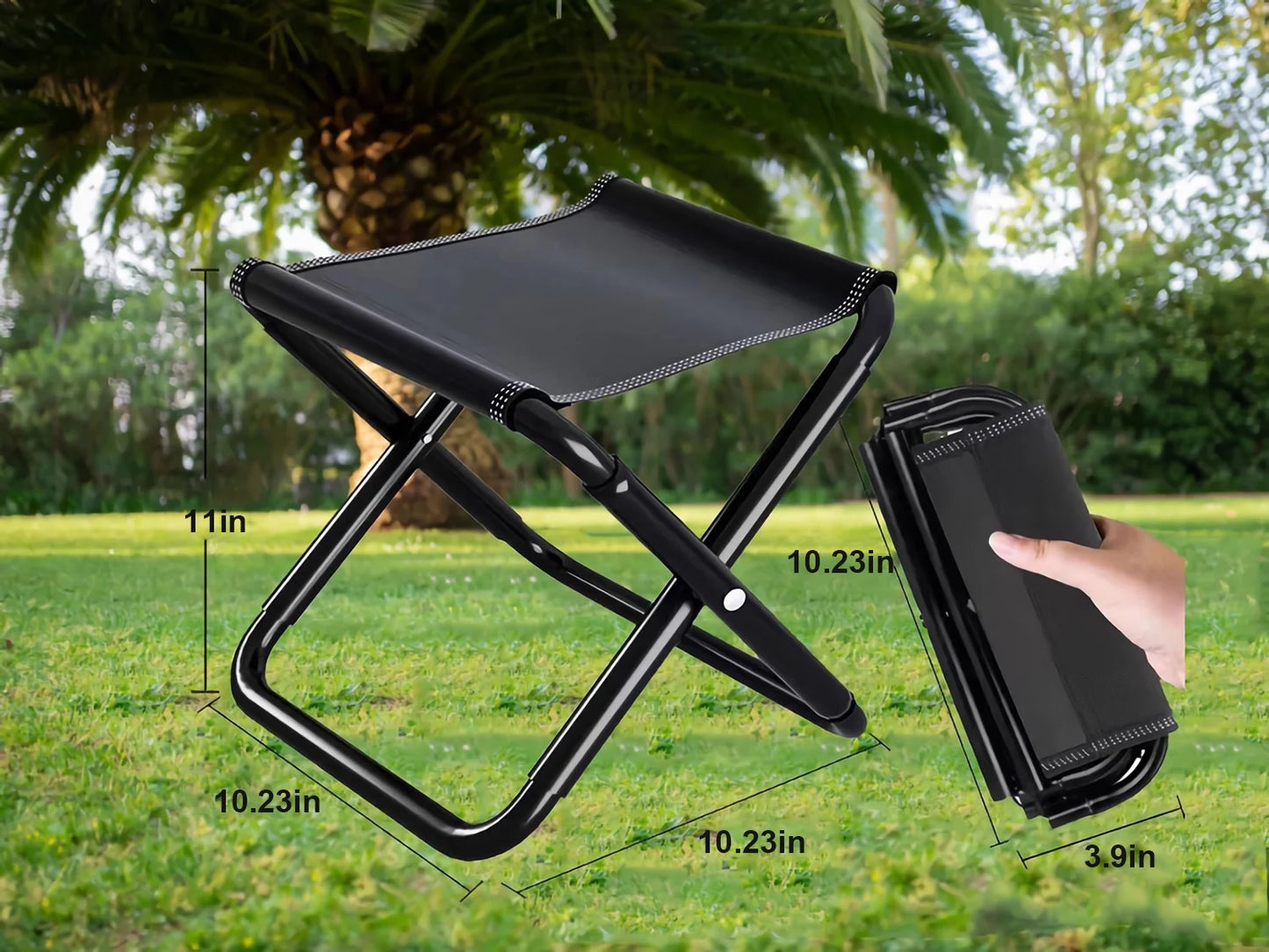 Portable Folding Camping Stool, Lightweight Outdoor Chair for Adults 