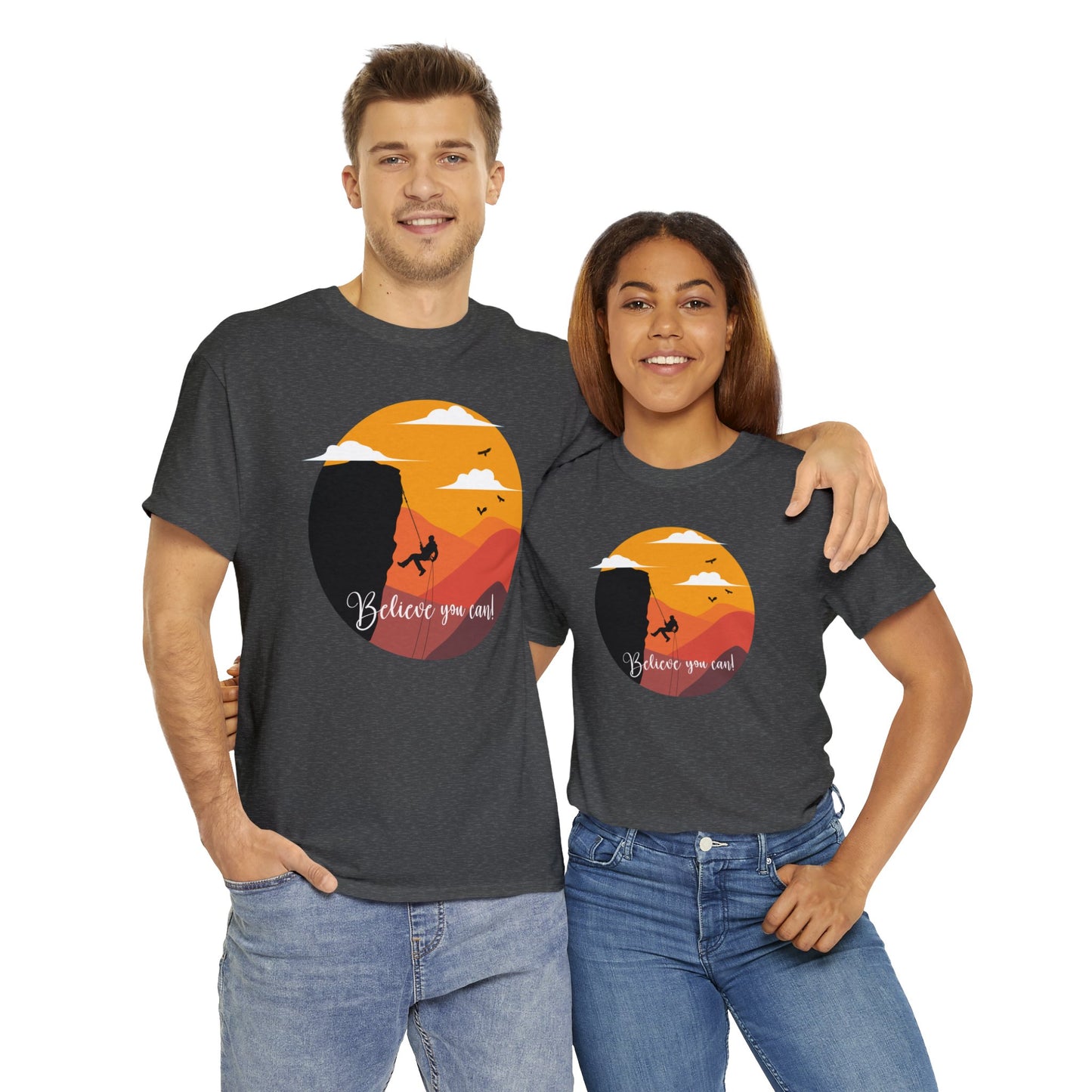 Rock Climbing - Believe You Can - Heavy Cotton Tee