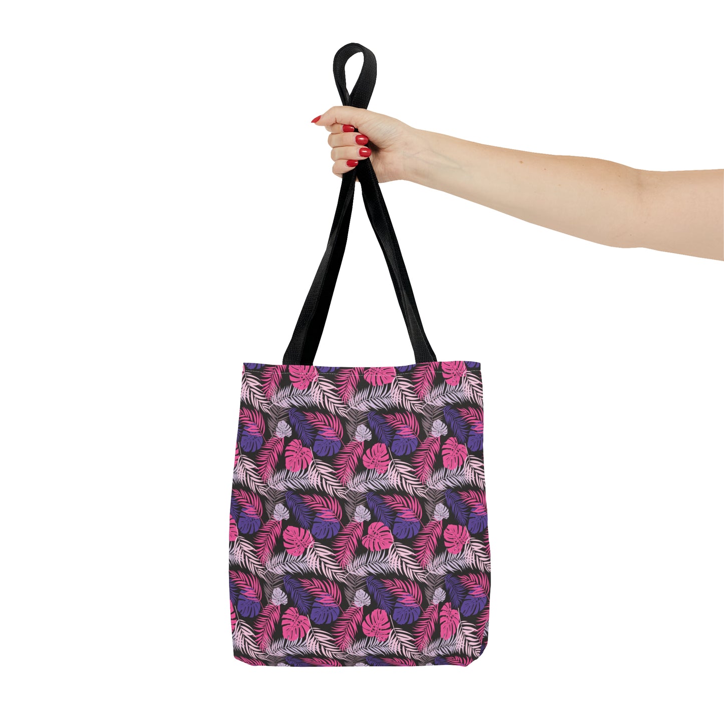 Pink and Purple Palm Leaves - Tote Bag