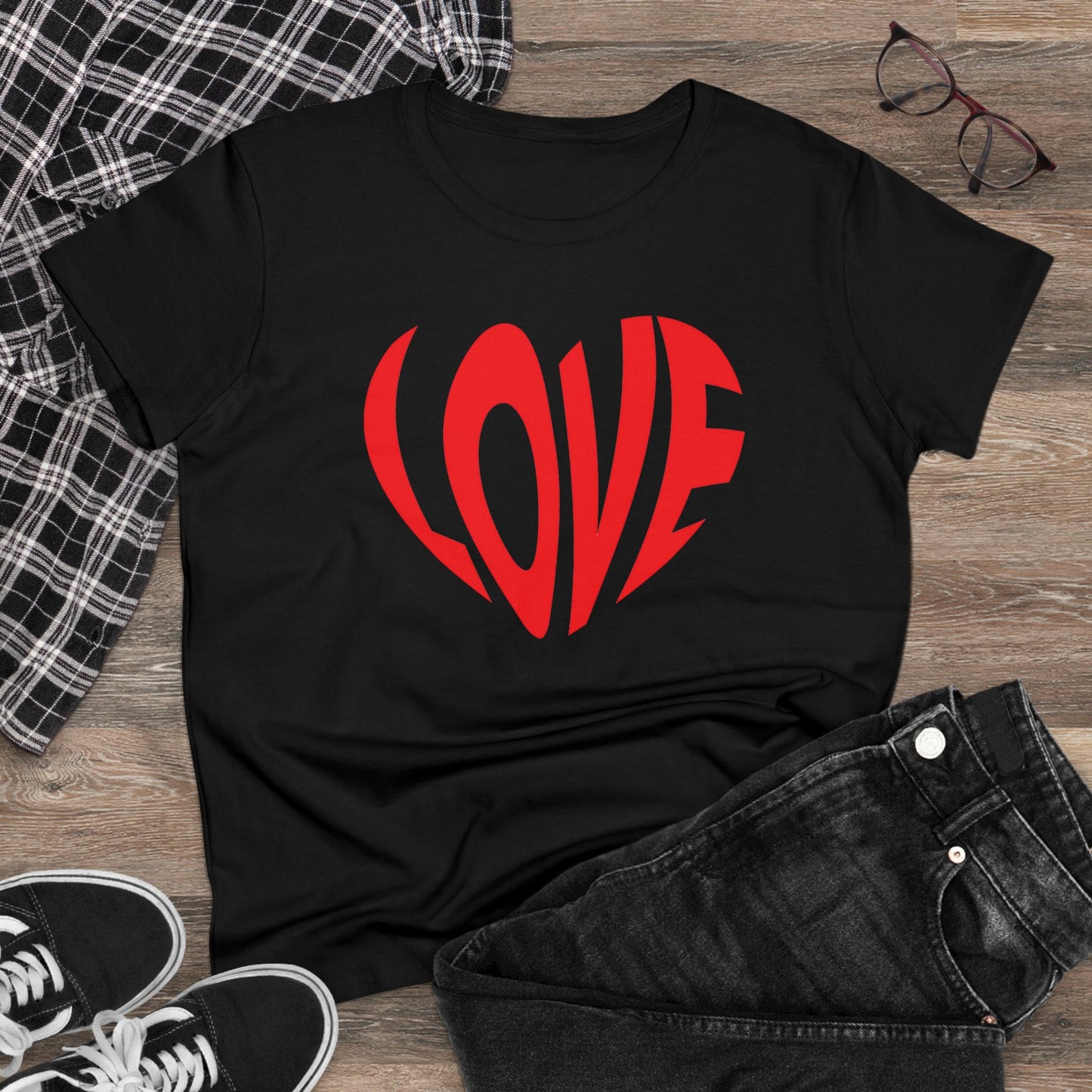 Red Love - Women's Midweight Cotton Tee