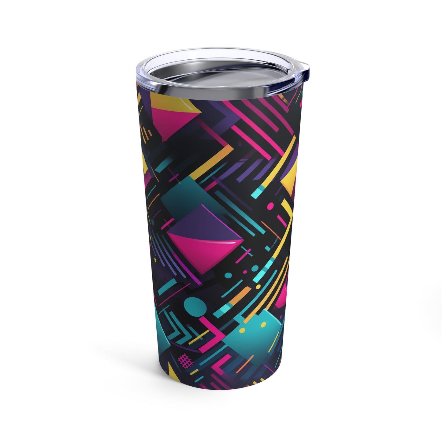 Geometric Shapes Black  - Tumbler 20oz