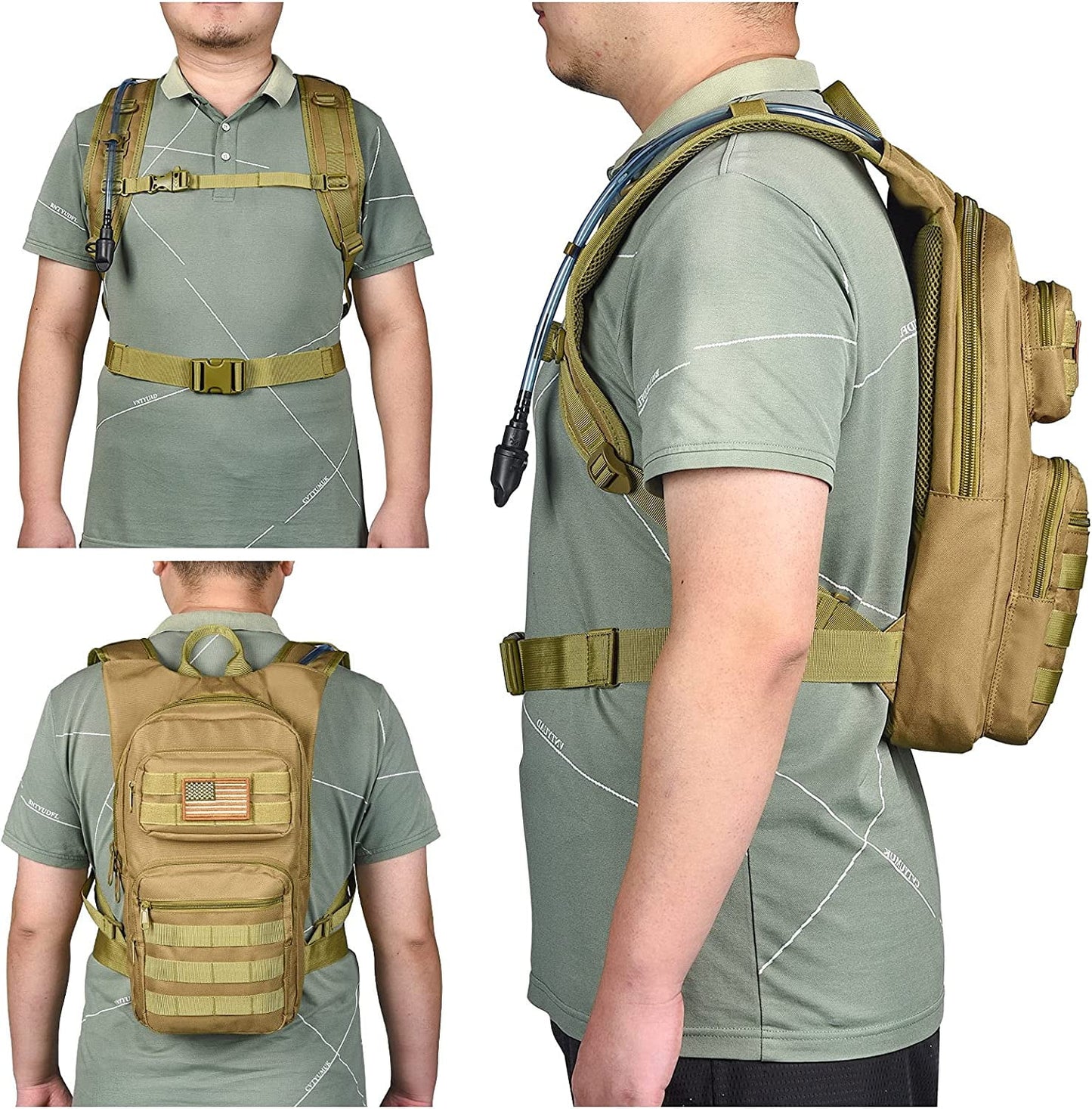 17L Hydration Backpack with 3L TPU Water Bladder: Molle-Compatible Water Pack for Hunting, Hiking, Cycling, Climbing, and Running