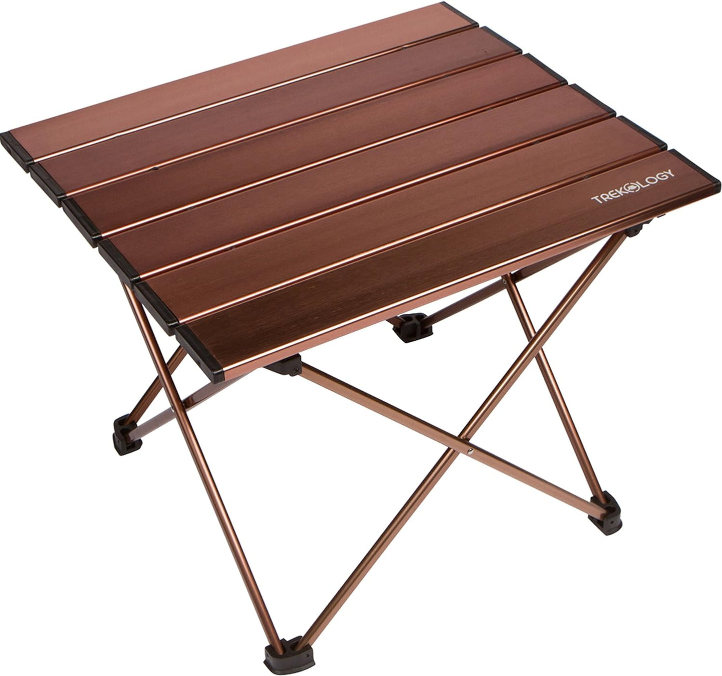 Medium Aluminum Camping Table Brown Foldable Portable