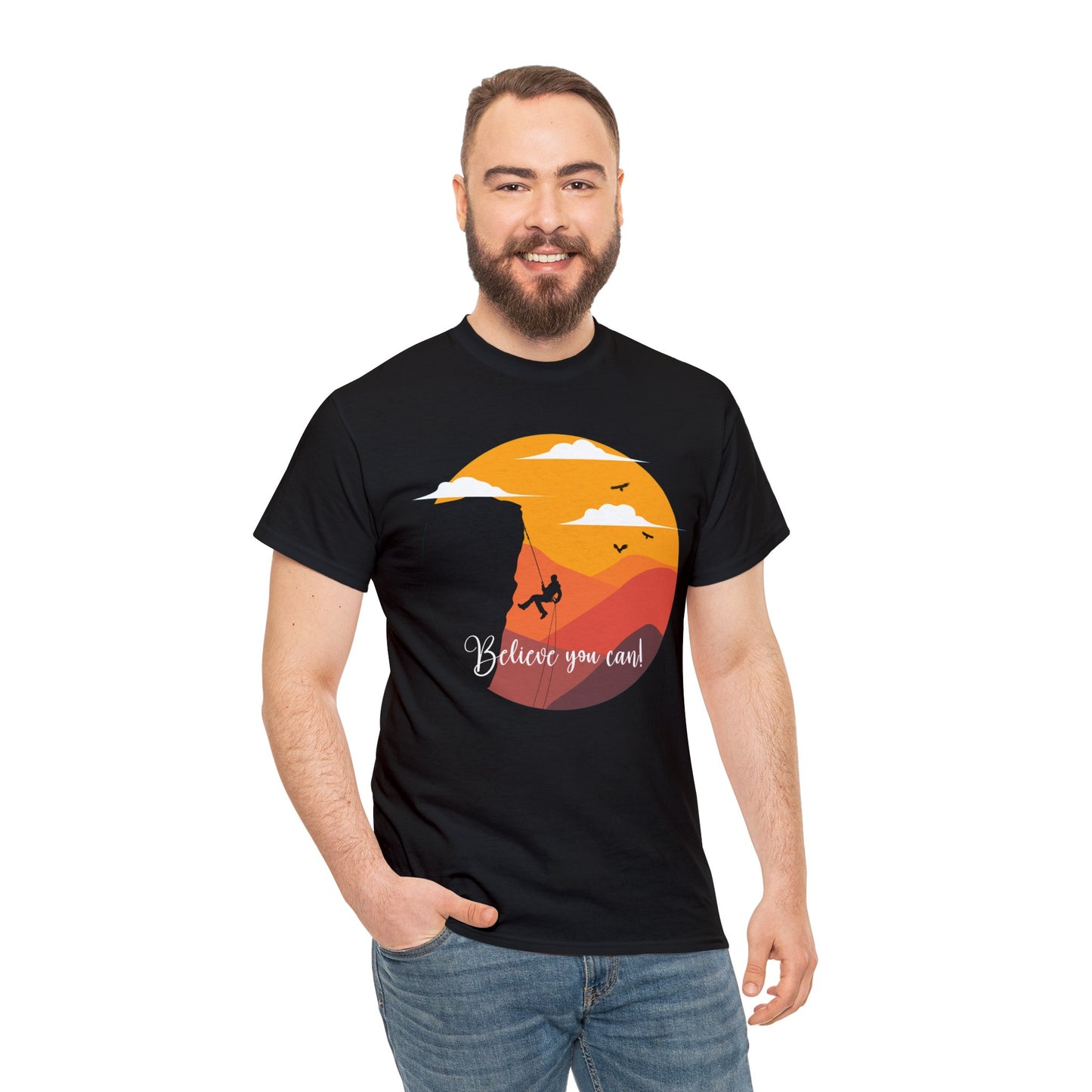 Rock Climbing - Believe You Can - Heavy Cotton Tee