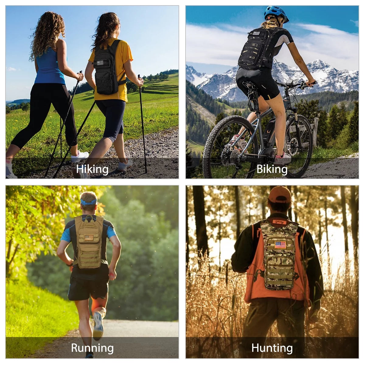 17L Hydration Backpack with 3L TPU Water Bladder: Molle-Compatible Water Pack for Hunting, Hiking, Cycling, Climbing, and Running