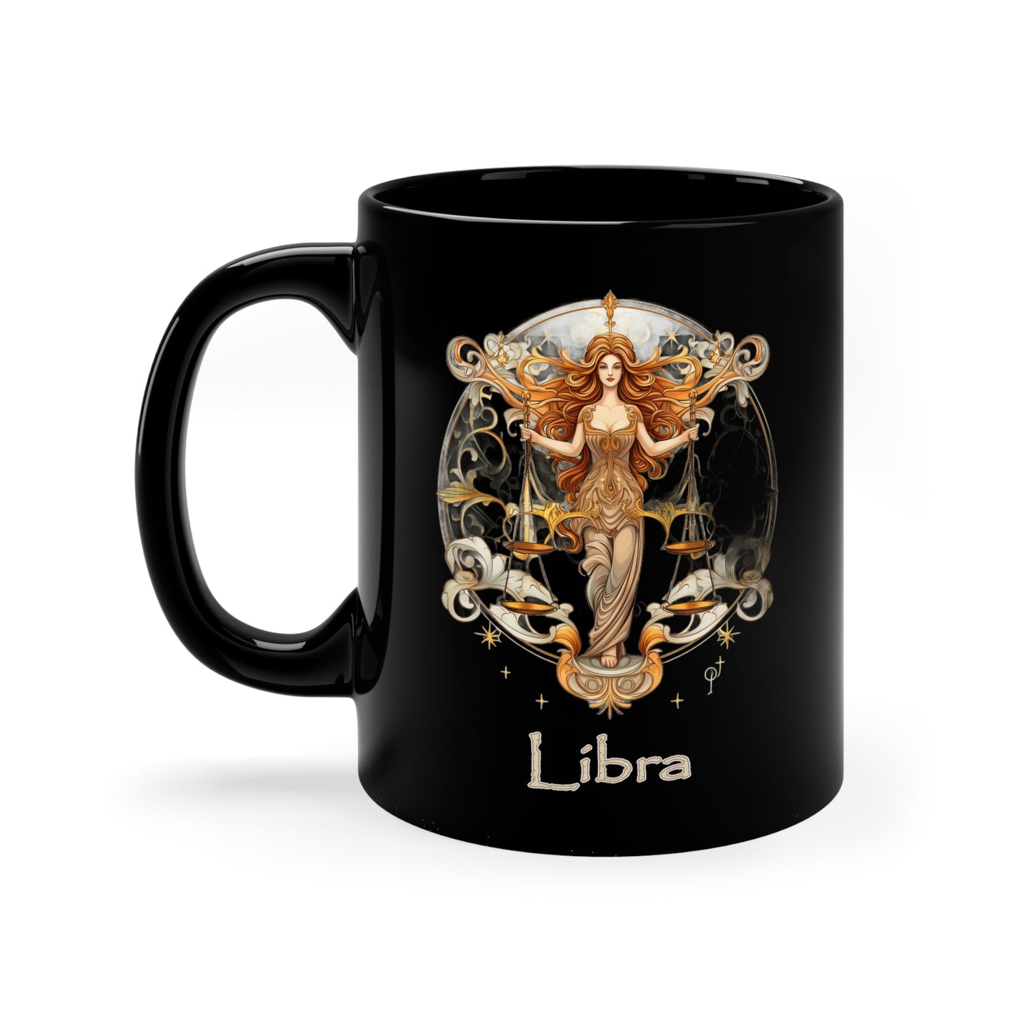 Libra Elegant - 11oz Black Mug