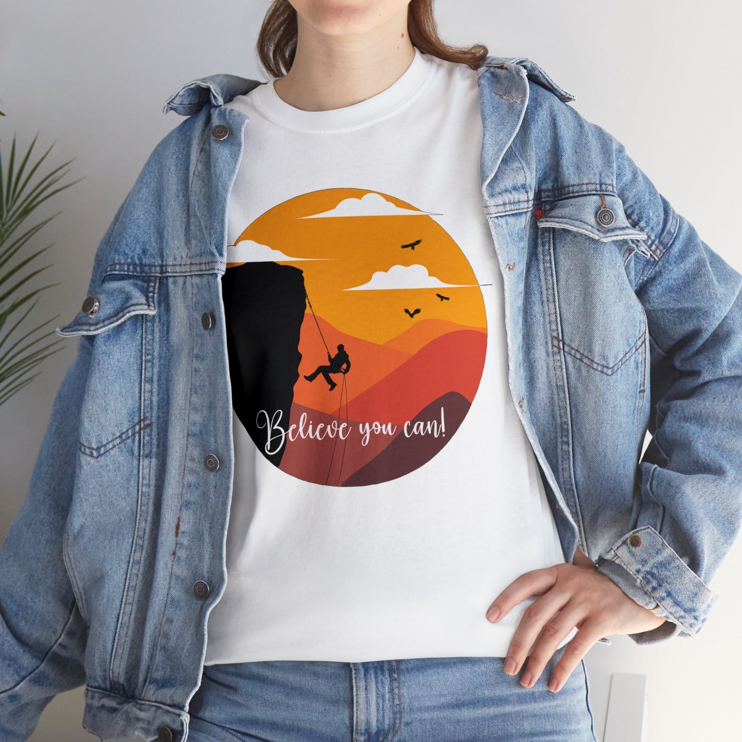 Rock Climbing - Believe You Can - Heavy Cotton Tee